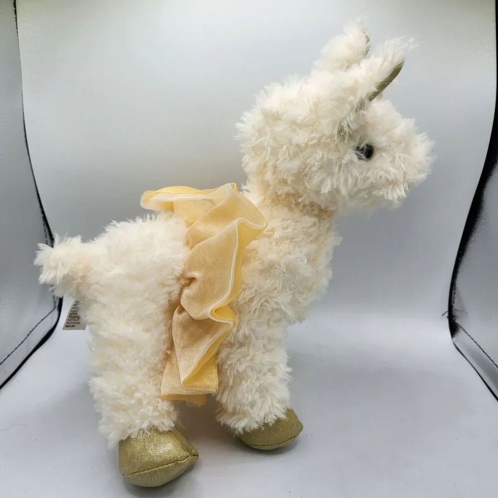 Ganz Festive Ballerina Llama Plush Gold Tutu Dance Beans Stuffed Plush Toy (A)